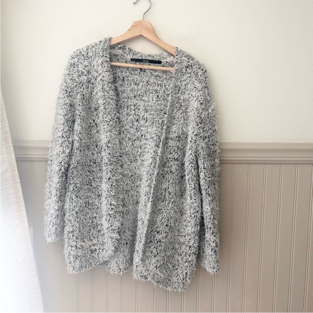 Cozy Kensie Soft Gray Women's Medium Textured Open Front Cardigan